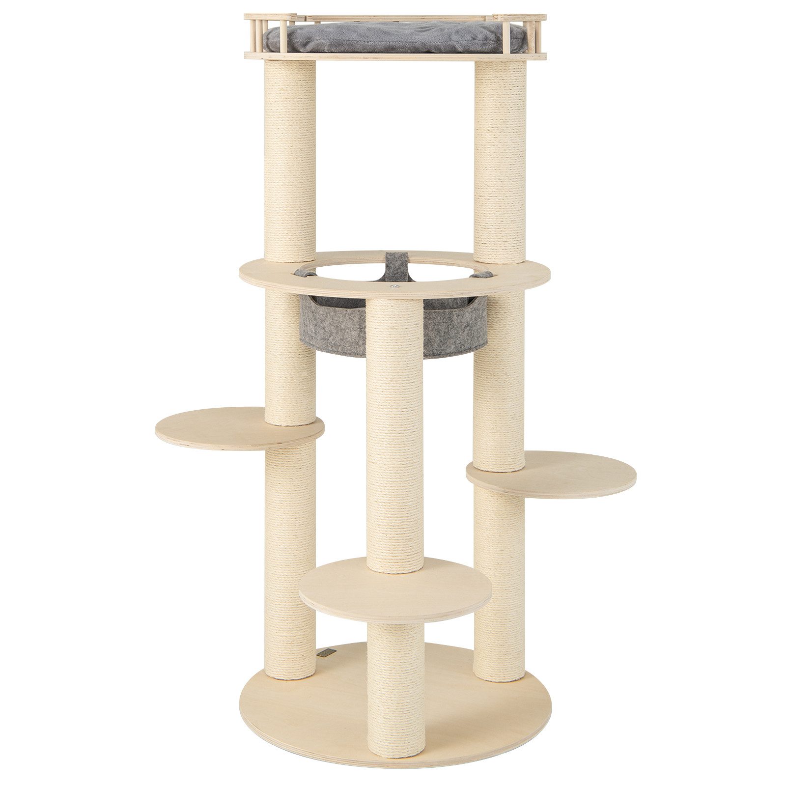 COSTWAY Kratzbaum, 6-stöckig, mit Hängematte & 4 Liegeflächen & 3 Kratzsäul günstig online kaufen