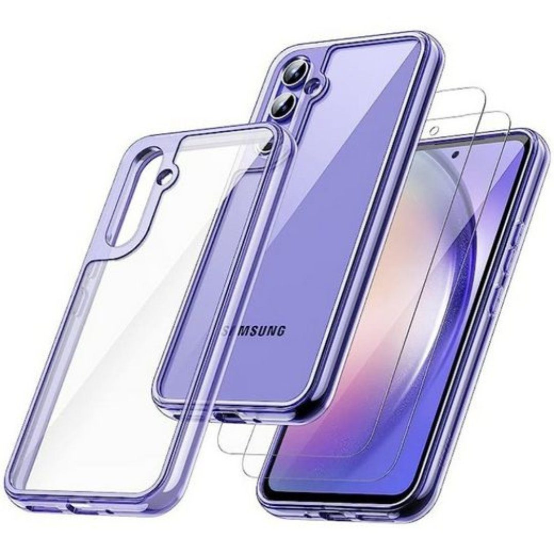 Smartphone-Hülle + 2X Schutzglas für Samsung Galaxy A54 5G Panzerfolie Display Case 9H