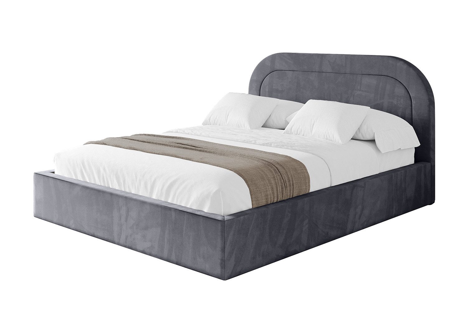 ALTDECOR Polsterbett LERAY (Polsterbett mit Bettkasten und Lattenrost, Boxbett ohne Matratze), Doppelbett mit Stauraum, Bett mit Kopfteil