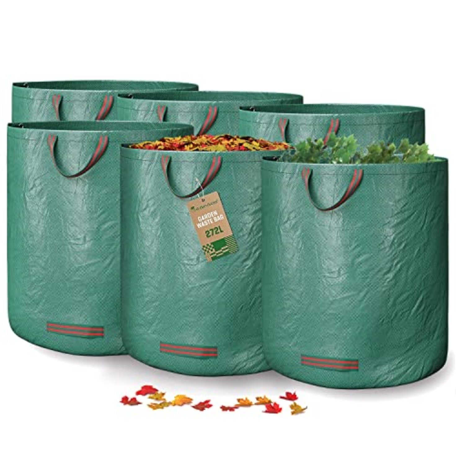 Gartensack Gartenabfallsäcke 272L - UV-Stabil, Wasserabweisend, Wiederverwendbar
