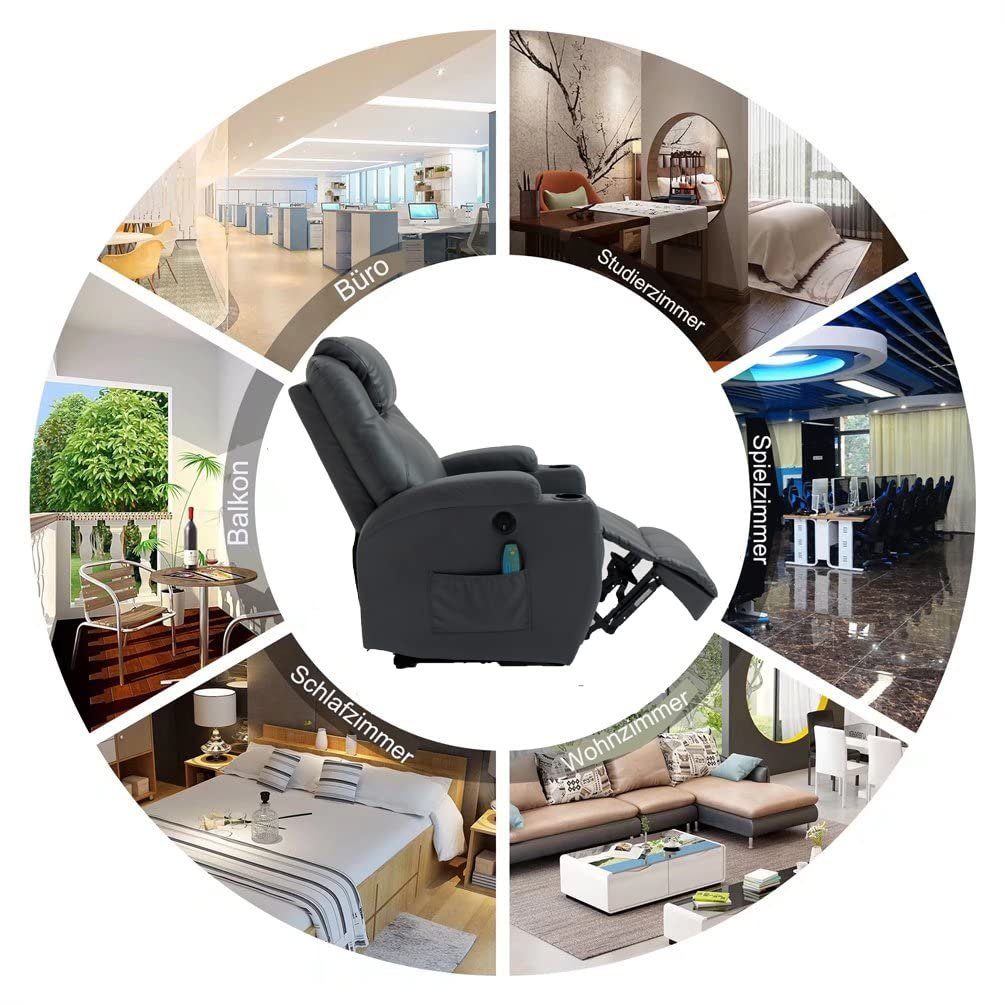 Thanaddo Massagesessel Relaxsessel Massagesessel Fernsehsessel, mit Liegefunktion