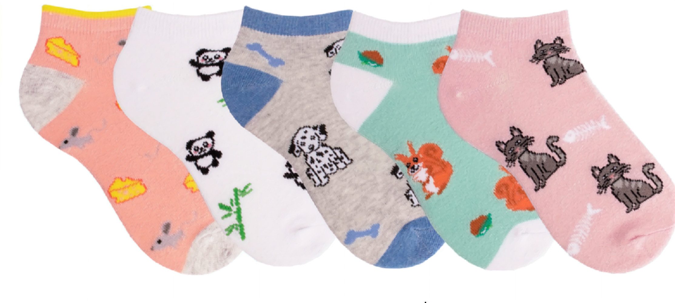 Mein Style Sneakersocken Mein Style Kinder Sneaker Tiere (5-er Bündel, 5-Paar, 5 Paar) lustiges Design