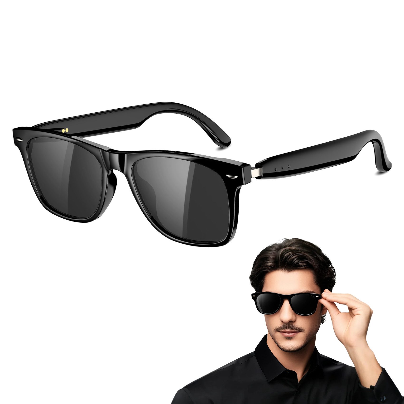 IOWODO Sonnenbrille für Damen und Herren, Bluetooth Audio, Musik & Anrufe, UV-Schutz Auf Reisen,am Strand,beim Wandern oder beim Sightseeing–immer stilvoll