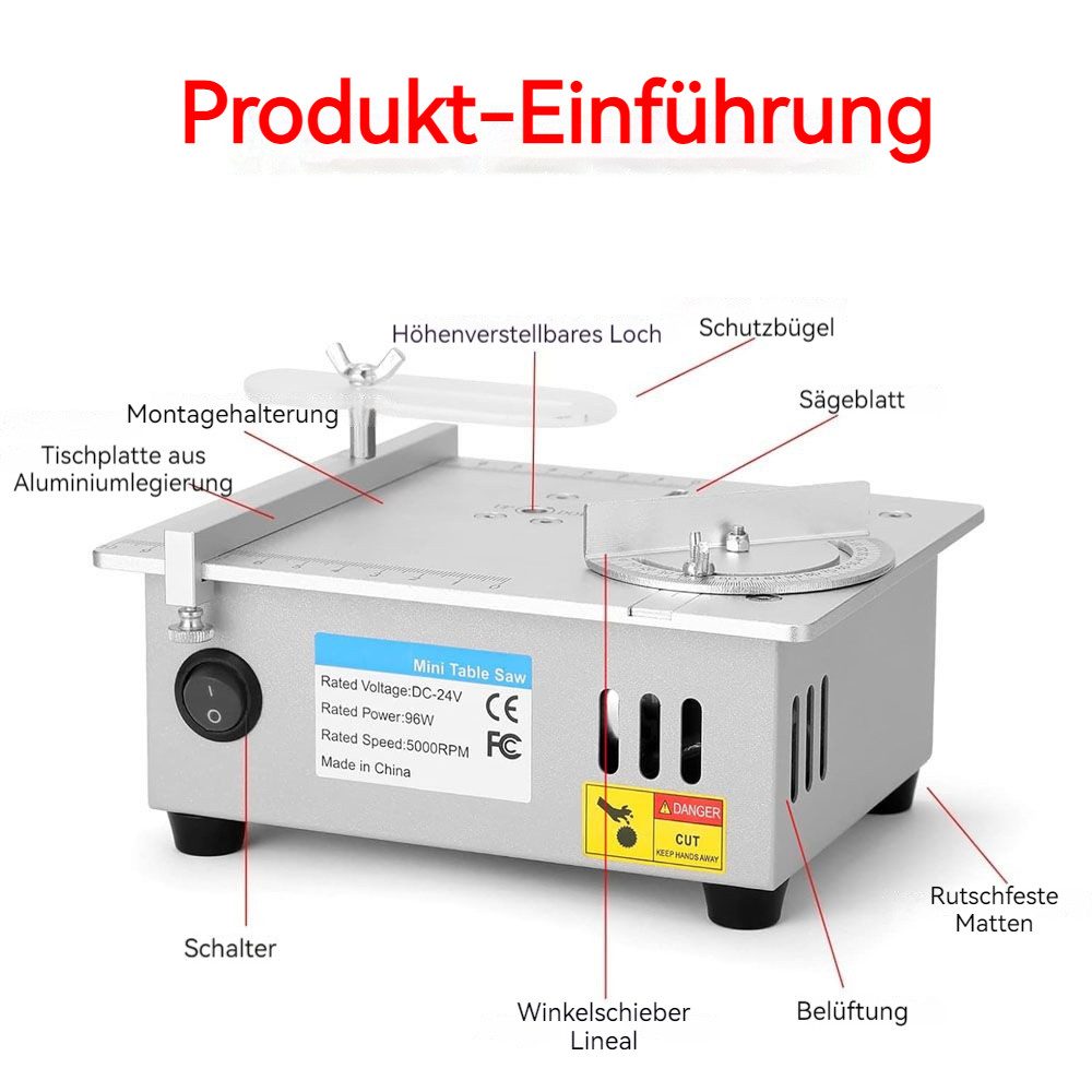 VIVIHEYDAY Tischkreissäge Mini Tischkreissägen Tragbare Präzisions Table Saw, Tischkreissäge für DIY-Holzbearbeitungsprojekte