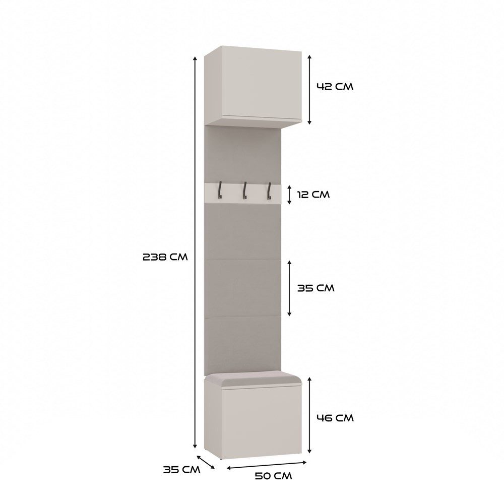 Raumhirsch Furniture Schuhschrank Garderoben-Set (Kleiderschrank, Schuhschrank und 2 Kleiderhaken) – Bild 5 von 5