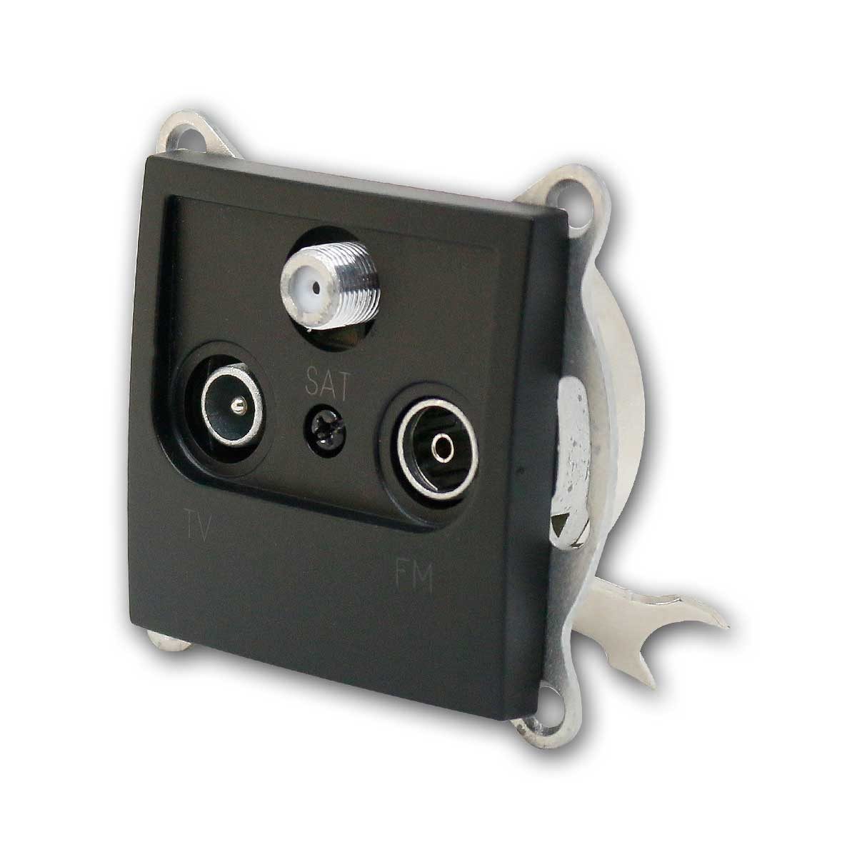McPower FLAIR Antennendose schwarz TV/Radio/SAT, oh Rahmen Unterputzschalter