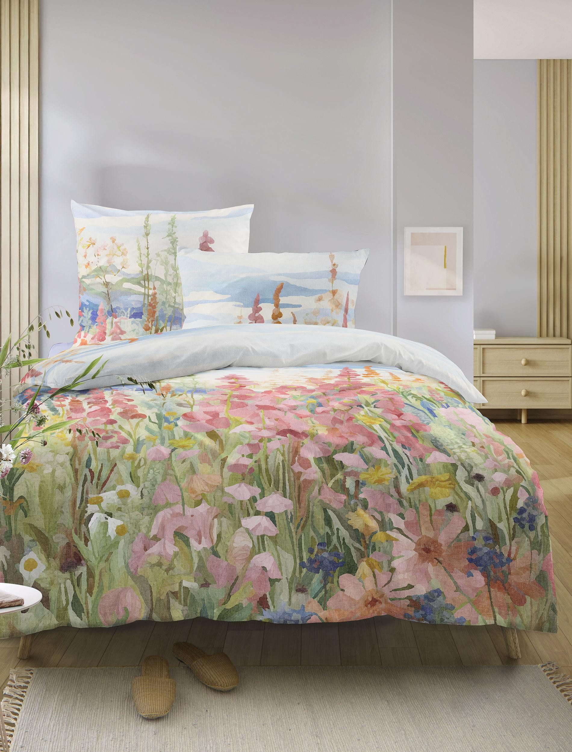 Irisette Bettwäsche Wave 8689, Mako-Satin, 2 teilig, anschmiegsam und atmungsaktiv, Ganzjahresqualität