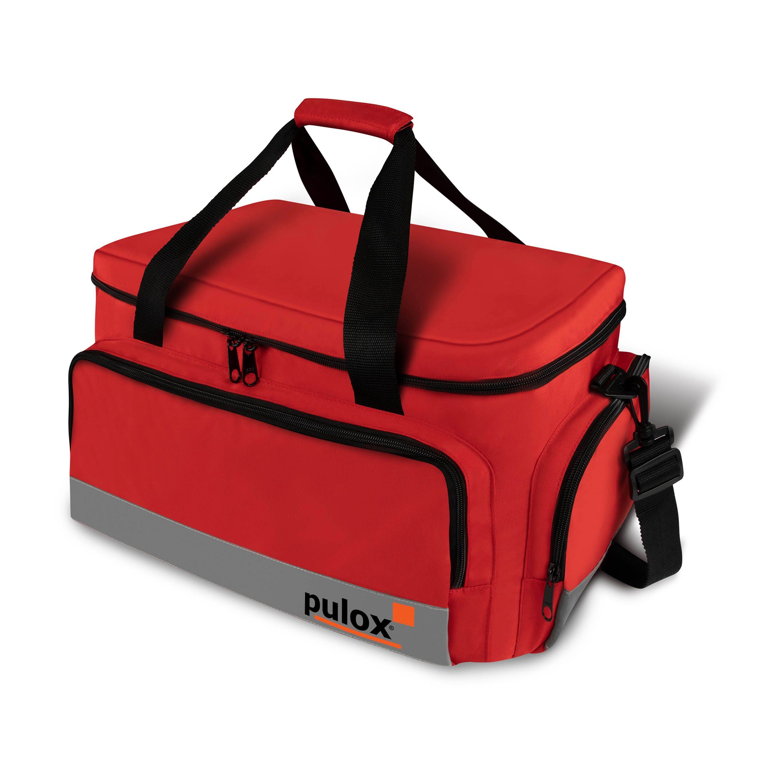 Pulox Erste Hilfe Rucksack, Notfallrucksack rot, aus Plane