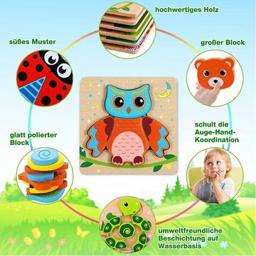 Fivejoy 3D-Puzzle spielzeug puzzle, 6pcs kinder holzpuzzle, 6 Puzzleteile, Verbesserung der Lernfähigkeit Ihres Kindes
