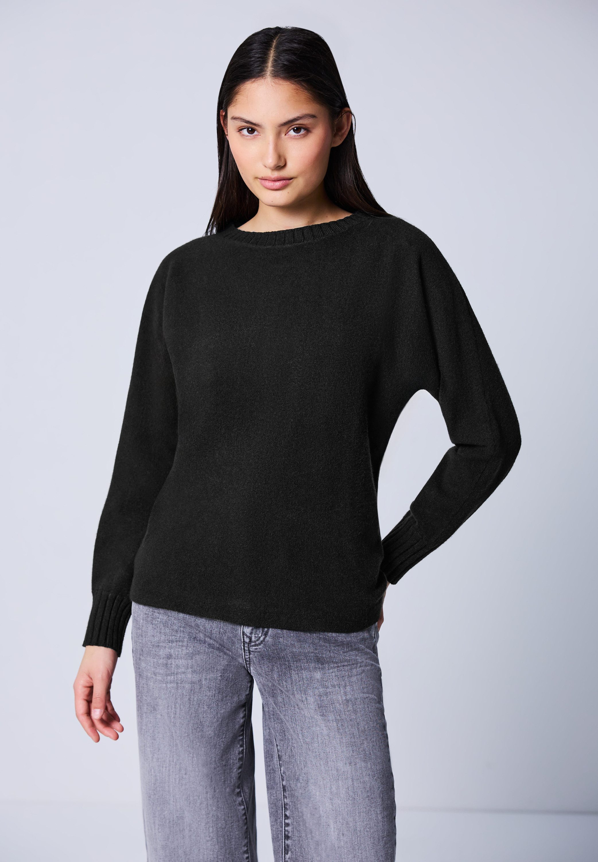 STREET ONE STUDIO Strickpullover mit U-Boot-Ausschnitt günstig online kaufen