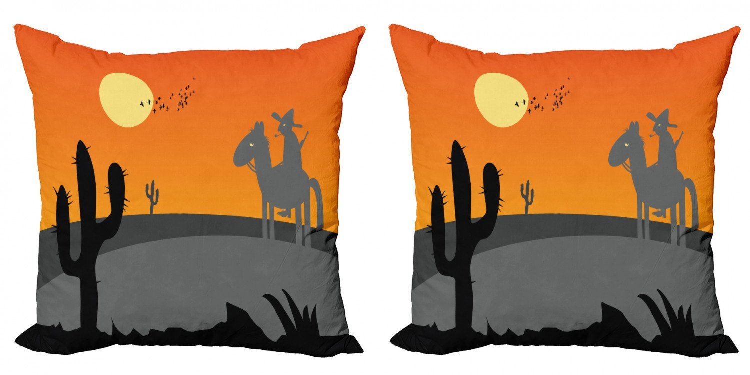Mexiko (2 Modern Digitaldruck, Kissenbezüge Western Doppelseitiger Hot Accent Abakuhaus Stück), Wüste