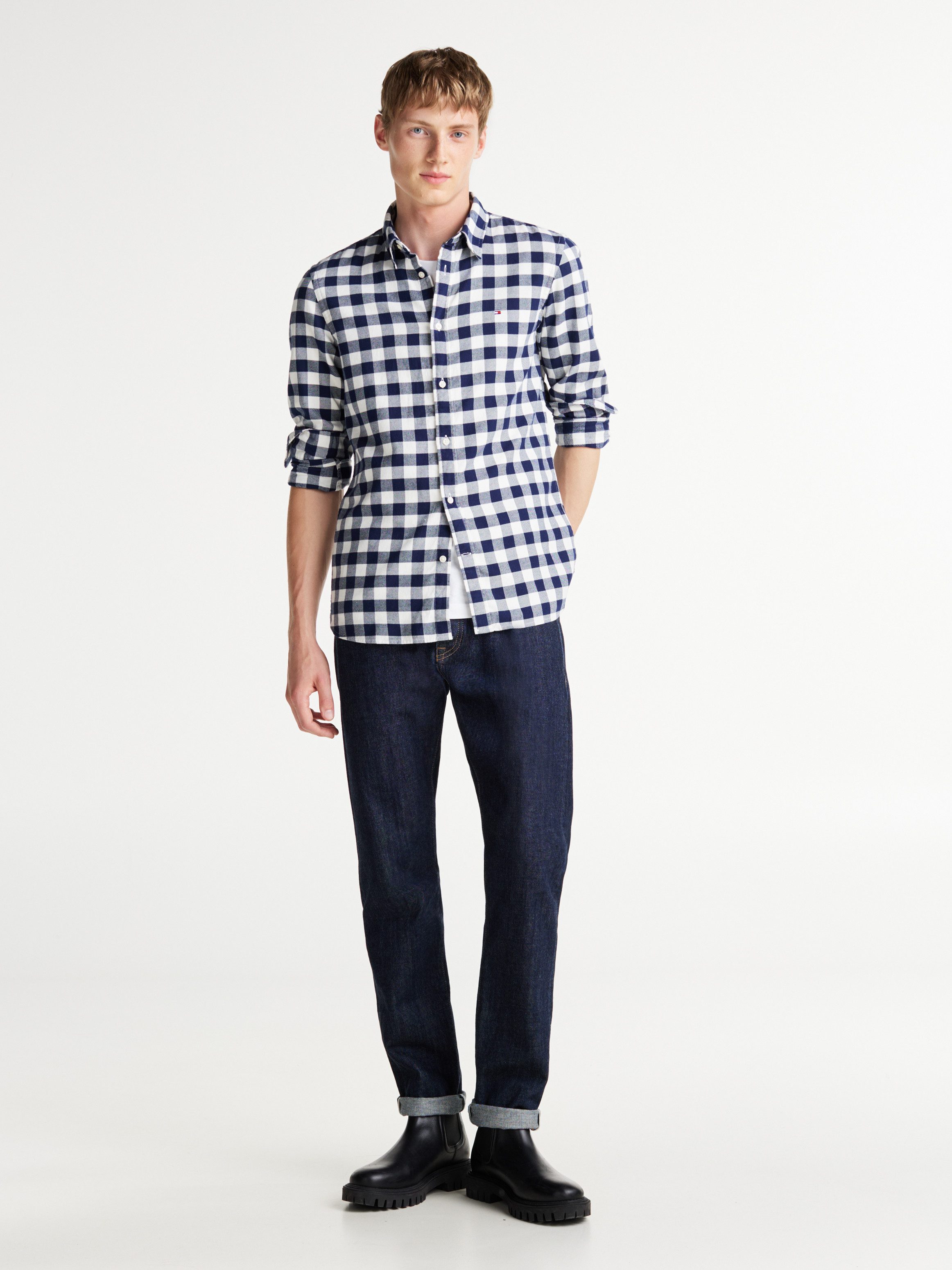 Tommy Hilfiger Langarmhemd BRUSHED GINGHAM Slim Fit SHIRT modisch kariert