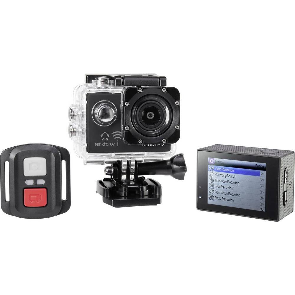 Sport Sportelektronik Renkforce 4K Action Cam Action Cam (Auflösung Video optisch: 3840 x 2160 Pixel · Aufnahme-Formate (Details