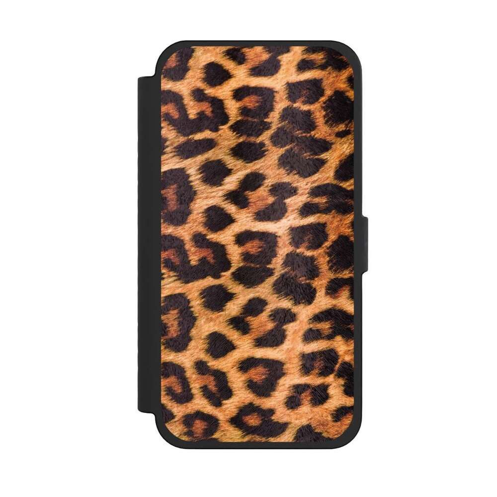 NIVOCASE Handyhülle Leopard Fell Animalprint Leo Print, Apple iPhone 15 Pro Max Klapphülle Handyhülle aus Kunst Leder