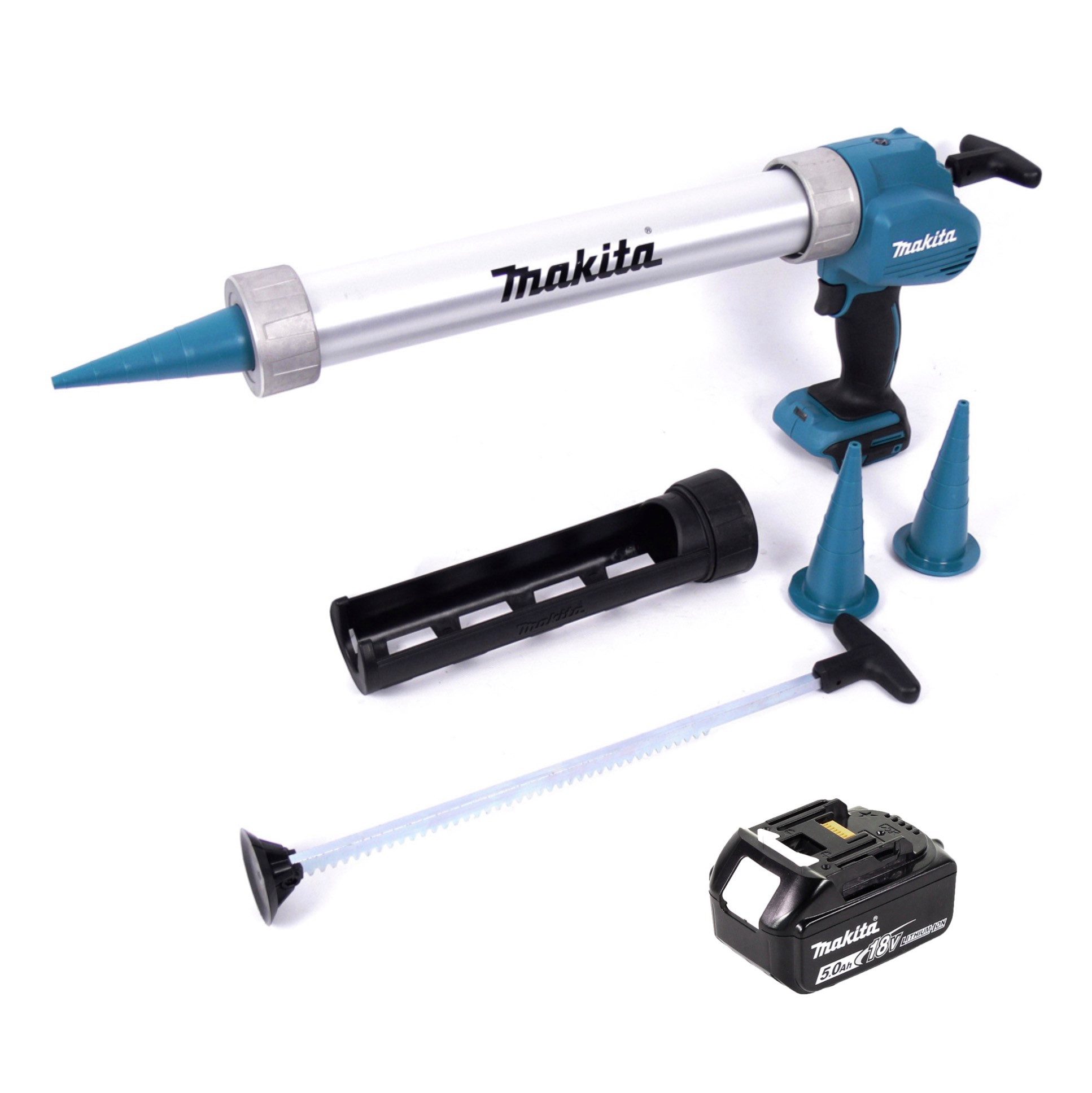 Makita Akku-Kartuschenpistole DCG 180 T1X Akku Kartuschenpistole 18 V 300 / 600 ml + 1x Akku 5,0 Ah