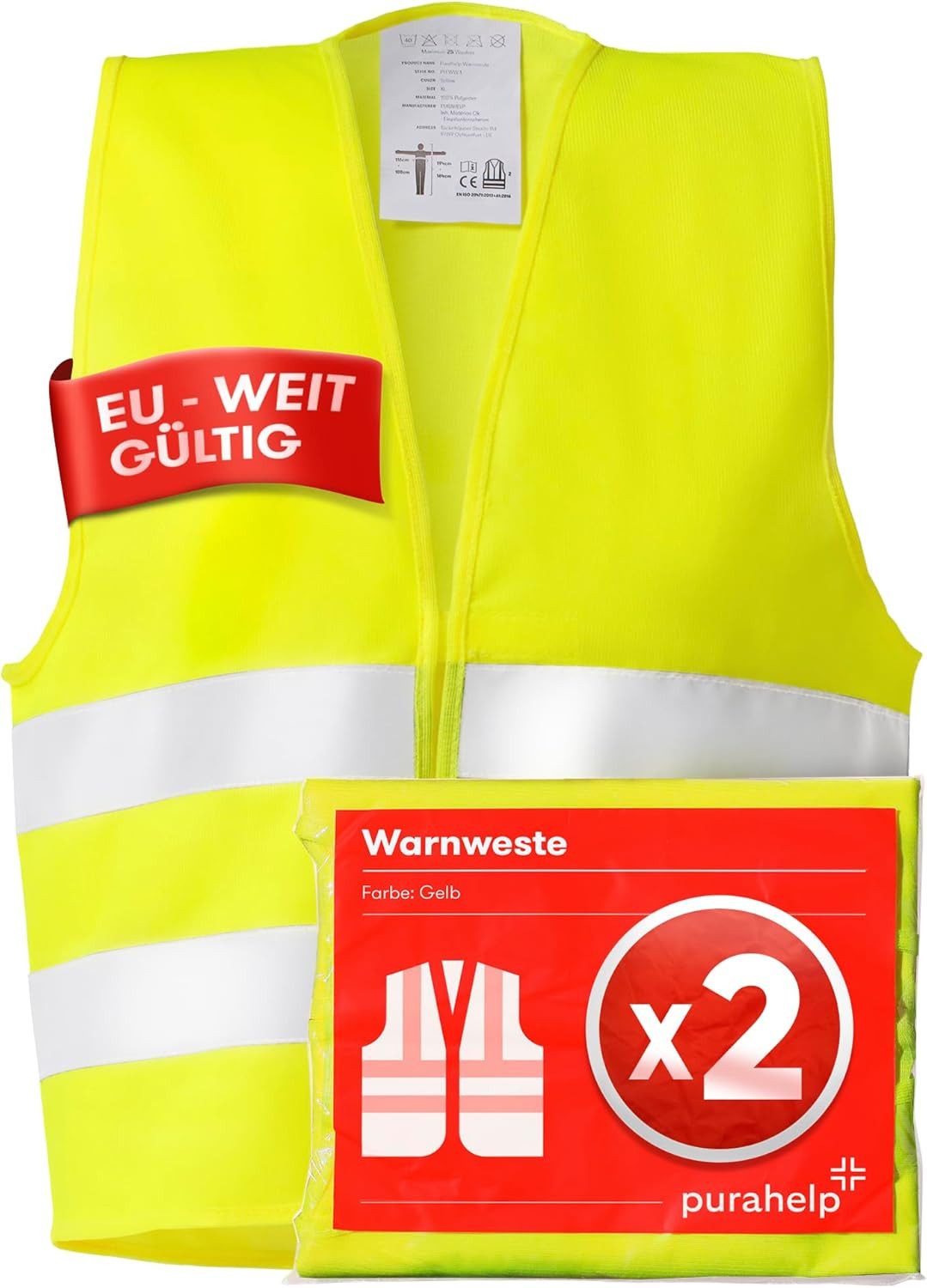 Purahelp Warnweste Auto - Europaweit gültig günstig online kaufen