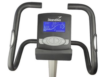 Skandika Ergometer Morpheus (schwarz/beige), Heimtrainer für Zuhause, 12 kg Schwungmassensystem