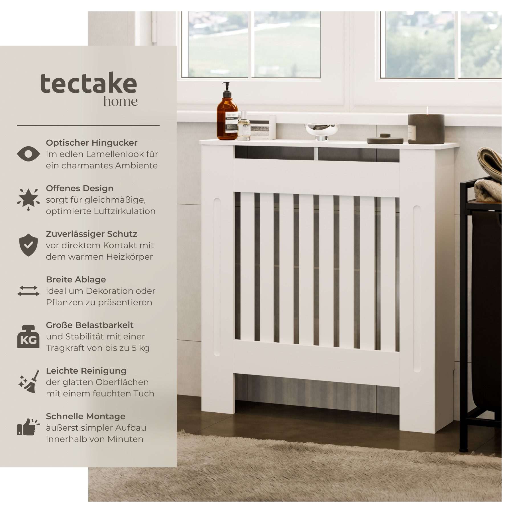 tectake Heizungsverkleidung Heizkörperabdeckung, verschiedene Größen günstig online kaufen