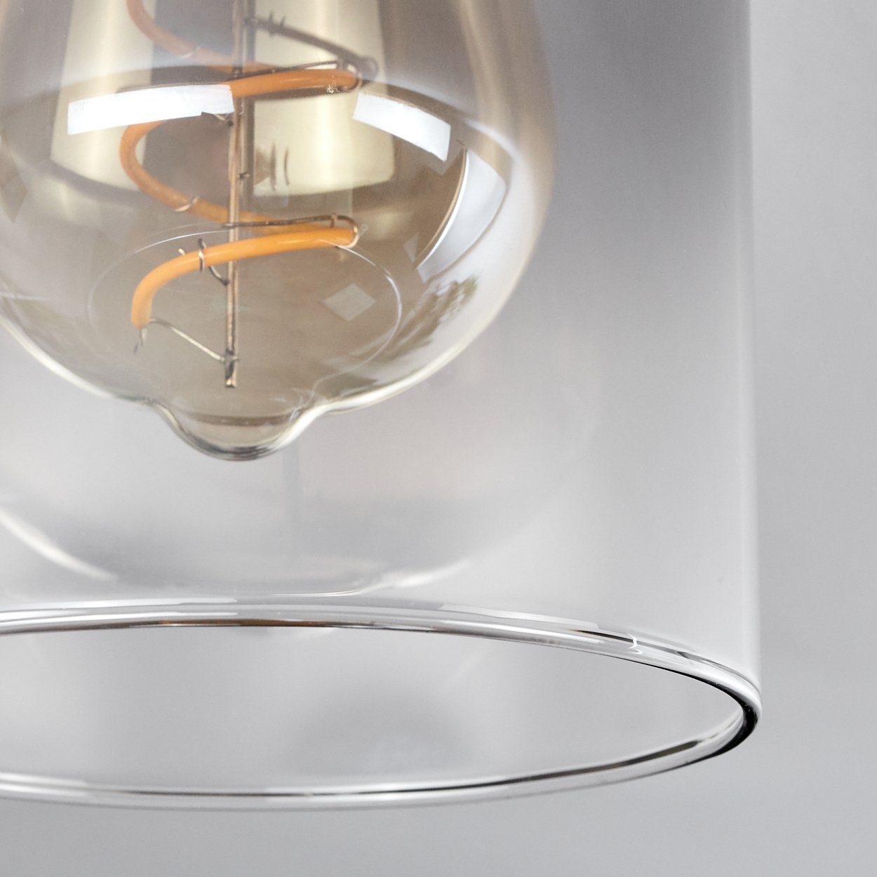 hofstein Deckenleuchte moderne Deckenlampe aus Metall/Glas cm), in 1 Leuchtmittel, x ohne mit aus Schwarz/Rauchfarben/Klar, (10 E27 Schirm Leuchte Rauchglas