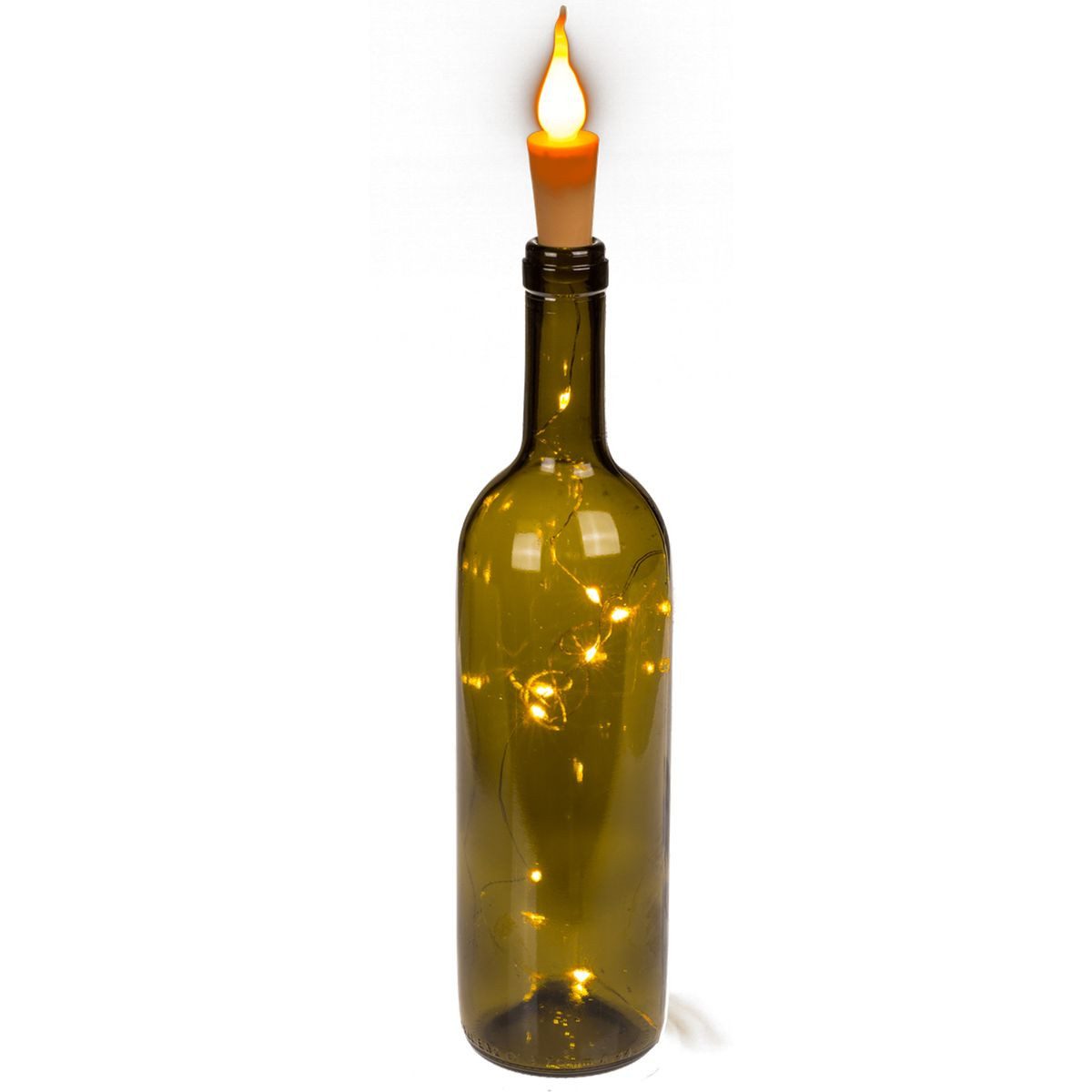 OOTB Lichterkette 8 LED Lichterkette Flaschenkorken mit LED Kerzenflamme warmweiß, inkl. Batterien – Bild 2 von 3