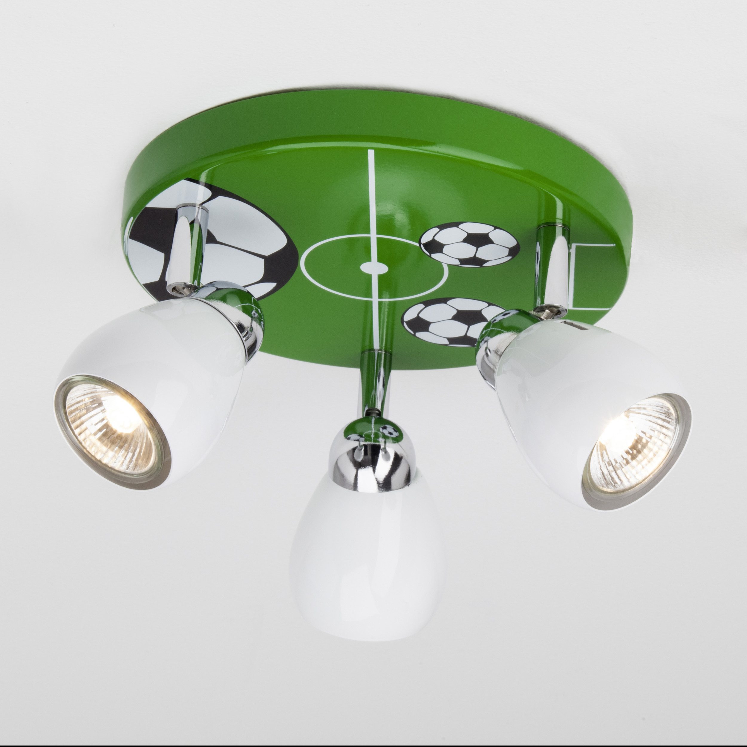 Lightbox Deckenstrahler, LED wechselbar, Warmweiß, Soccer LED Deckenleuchte, Ø 31 cm, 3x 3 W GU10 LED inkl, 3 x 300 Lumen