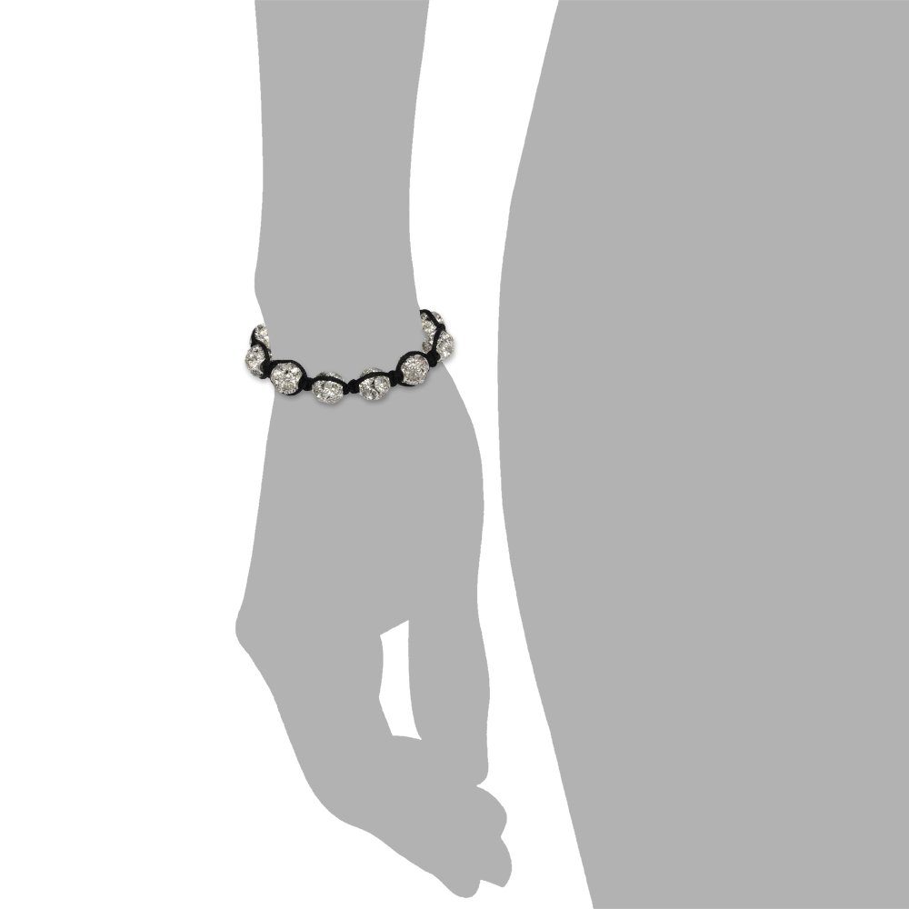 SilberDream Armband Damen Shamballa ca. weiß Armband 23cm, schwarz SilberDream (Shamballa 18cm, Kugeln) Armband ca. (Armband), Farbe: