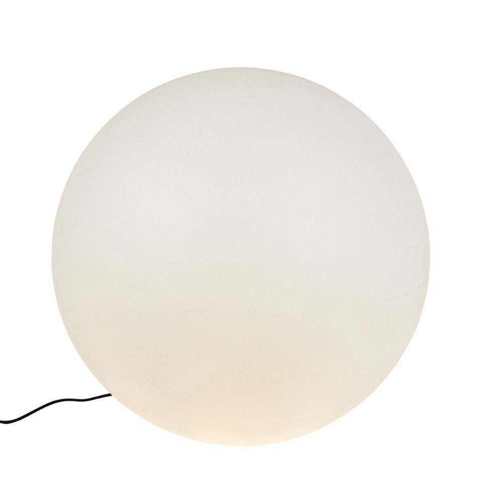 Qazqa Außen-Stehlampe Nura, Dimmbar, LED wechselbar, Extra-Warmweiß, QAZQA Außen Boden­leuchte, e27, Weiß, Kunststoff, Modern