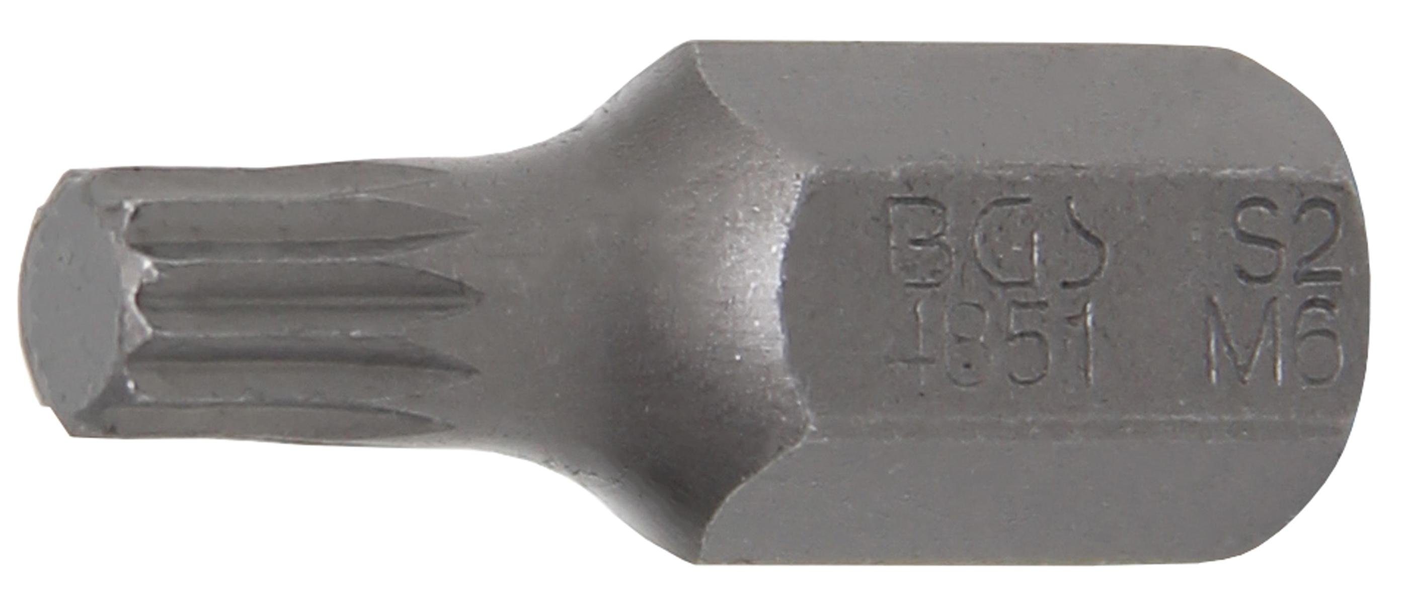 BGS technic Bit-Schraubendreher Bit, Antrieb Außensechskant 10 mm (3/8), Innenvielzahn (für XZN) M6