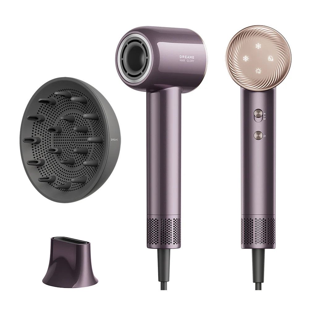 Dreame Haartrockner Glory Combo Purple, 1600 W, Hitzeschutz, Diffusor, Ionen