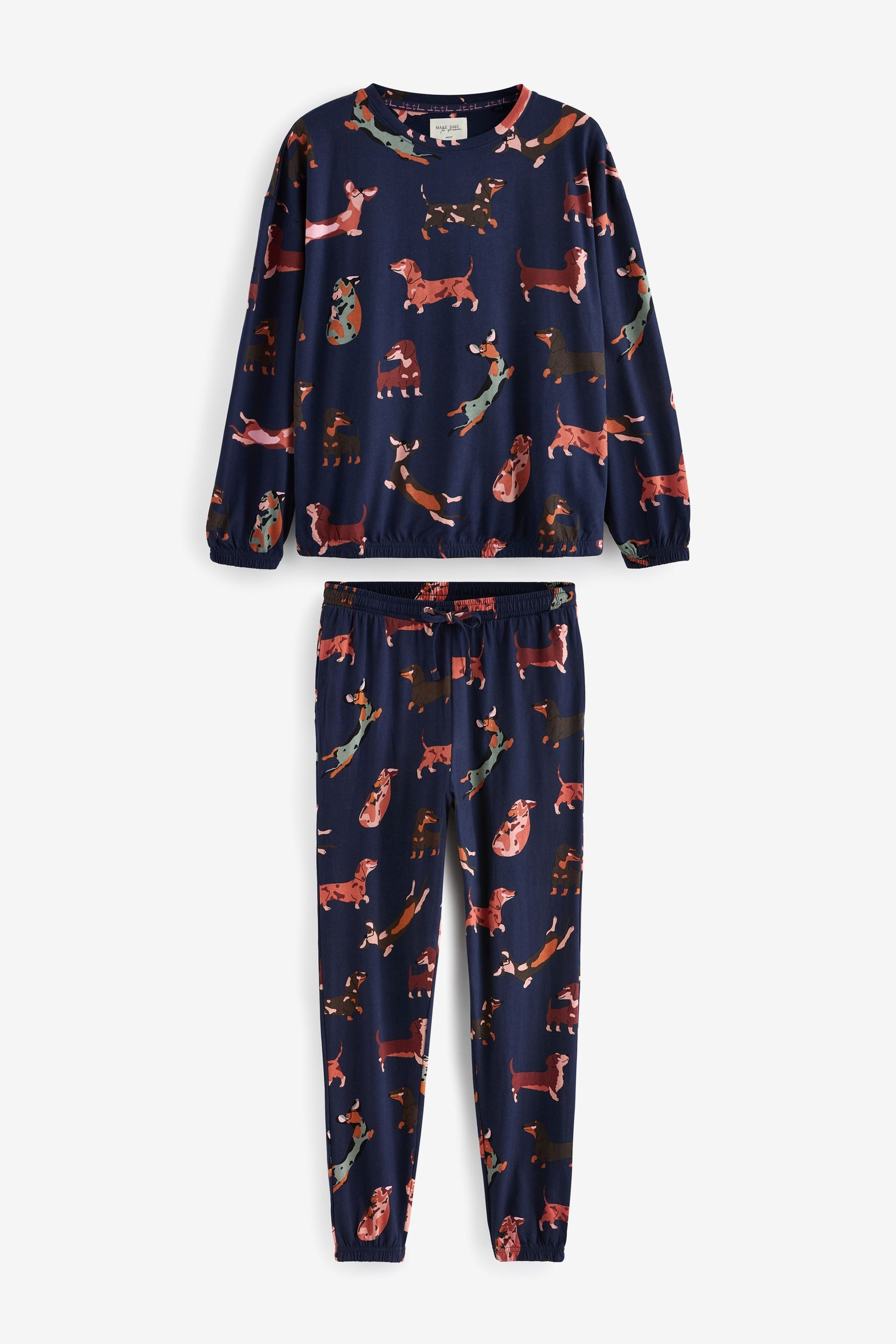 Next Pyjama Langärmeliger Pyjama aus Baumwolle günstig online kaufen