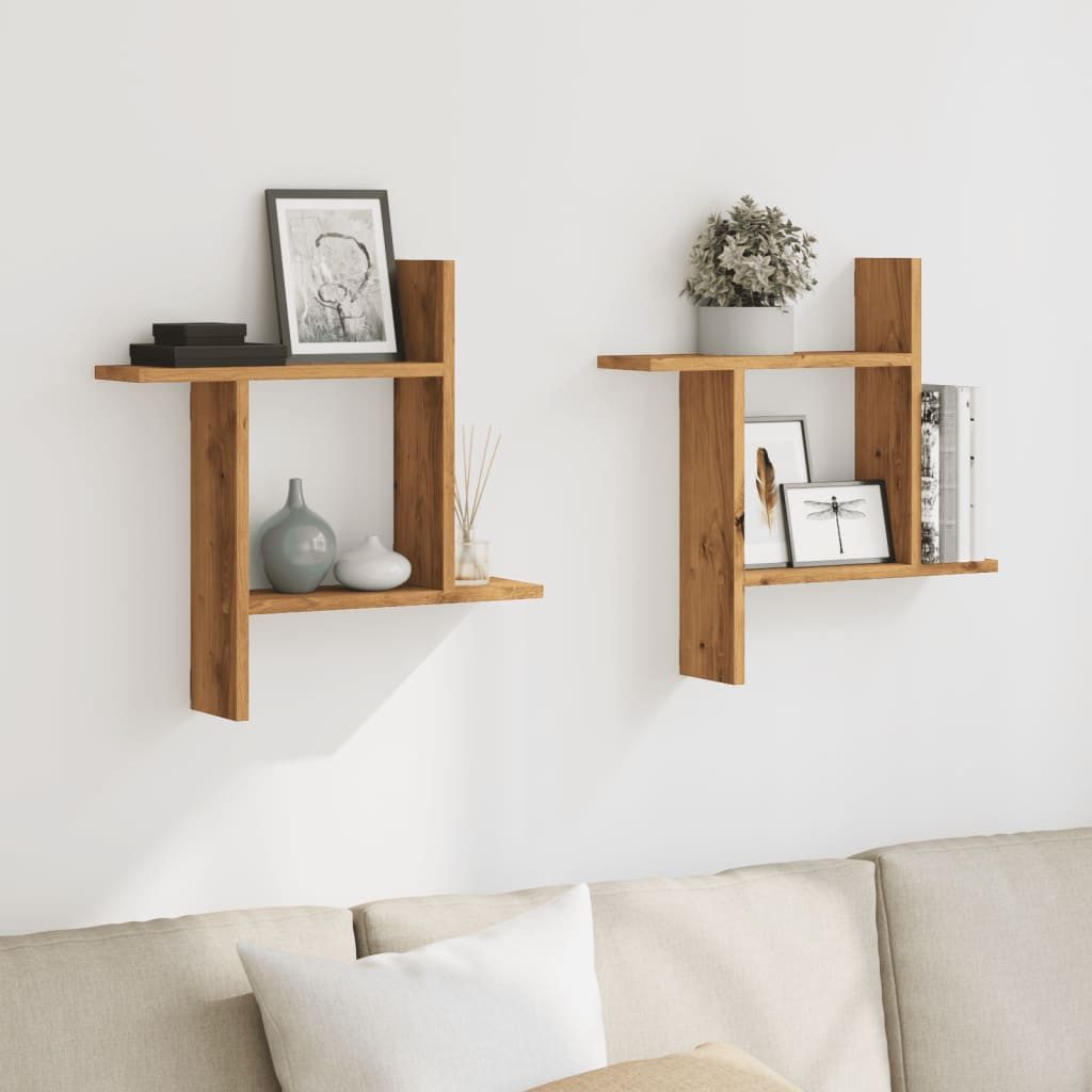 vidaXL Regal Wandregale 2 Stk. Artisan-Eiche günstig online kaufen