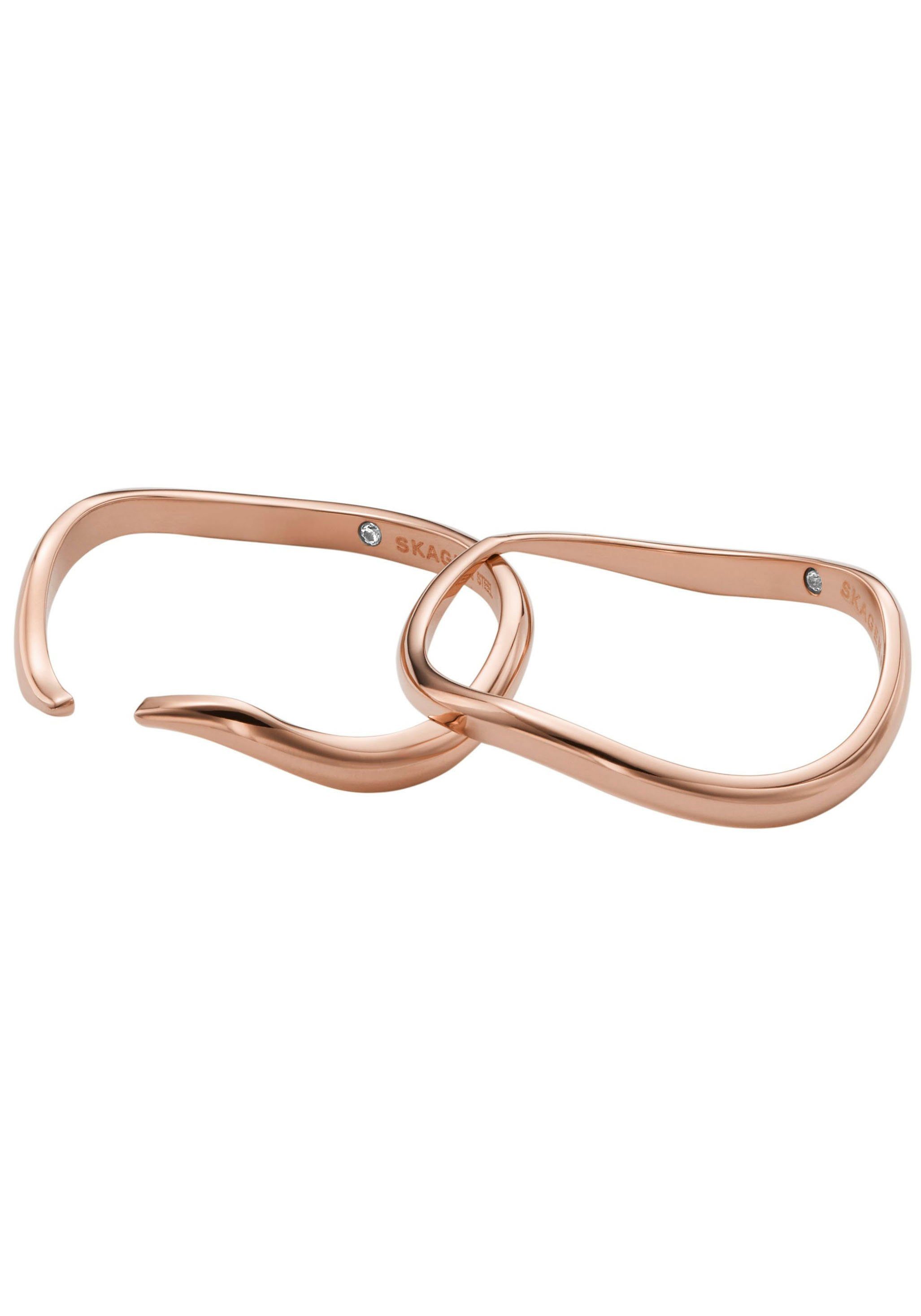 (Set, Skagen SKJ1794040 SKJ1788710, ESSENTIAL roségoldfarben SKJ1789791, Ring-Set KARIANA WAVES, 2-tlg)