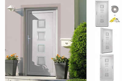 vidaXL Zimmertür Haustür Weiß 108x200 cm PVC Eingangstür Haus Nebeneingangstür Kunststo