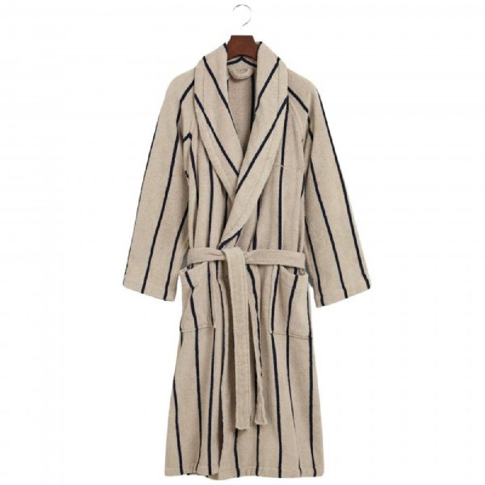 Gant Bademantel Gant Home Bademantel Stripe Robe Putty (M)