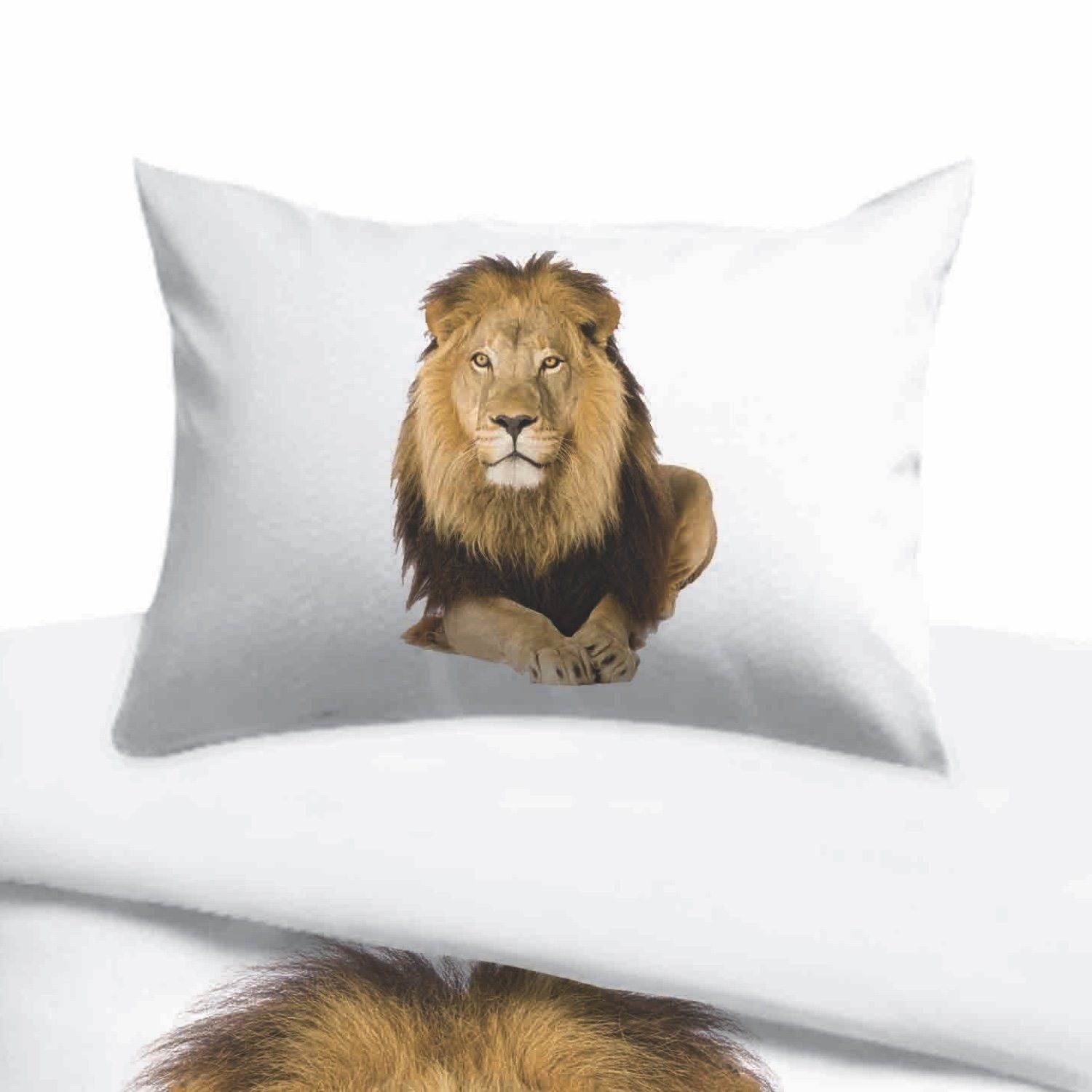 Kayori Bettwäsche Sognamo George Weiß, Baumwolle, 2 teilig, Löwe, Raubtier, günstig online kaufen