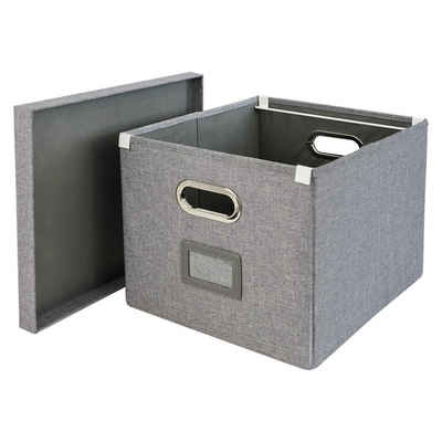 HMF Allzweckkorb dekorative faltbare Aufbewahrungsbox, praktischer Dekokorb für Kallax Regal, 33x37,5x28 cm