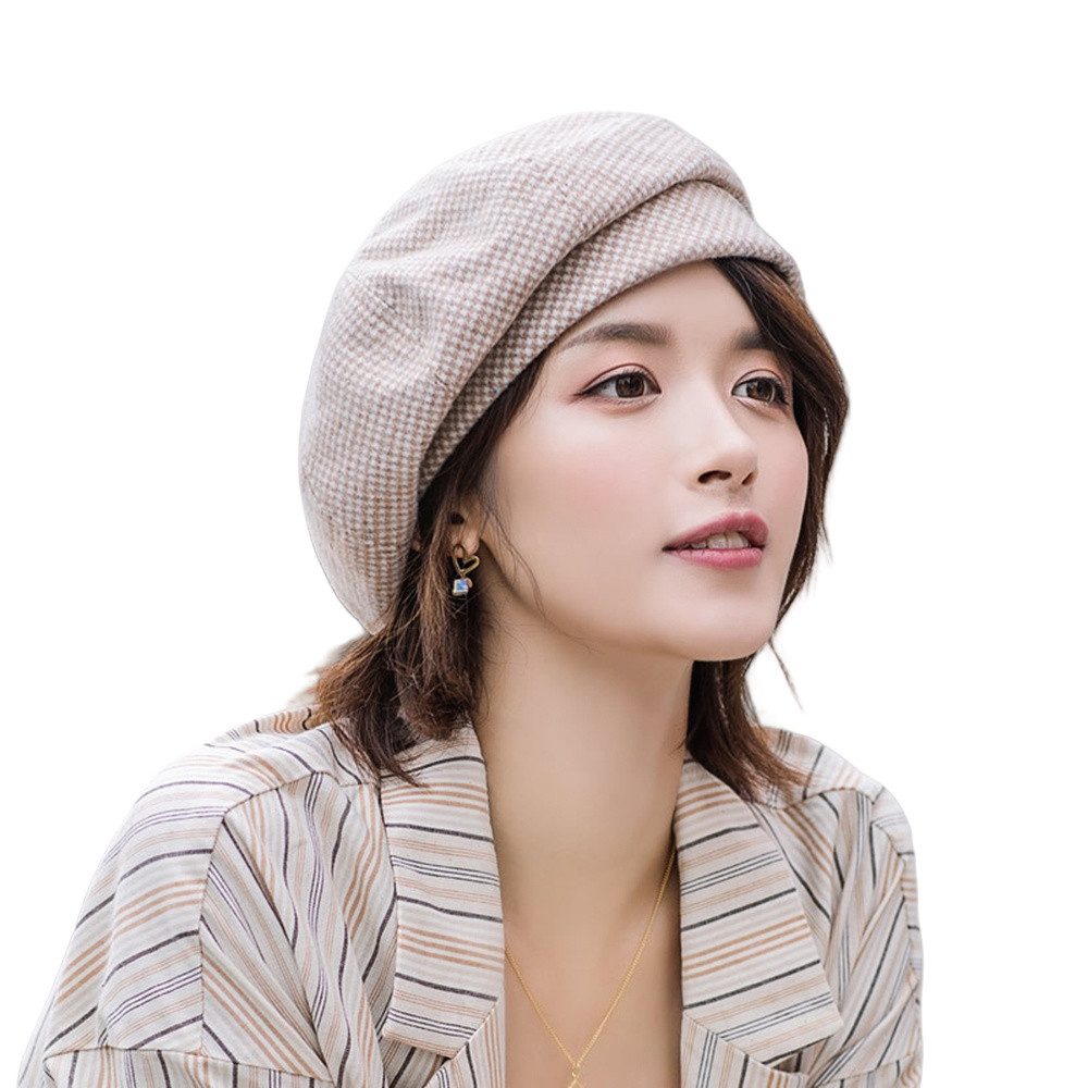 Coonoor Baskenmütze Winter Barett Cap Damen Koreanisch Stil Frauen Barette Wintermütze für Frühling/Herbst/Winter