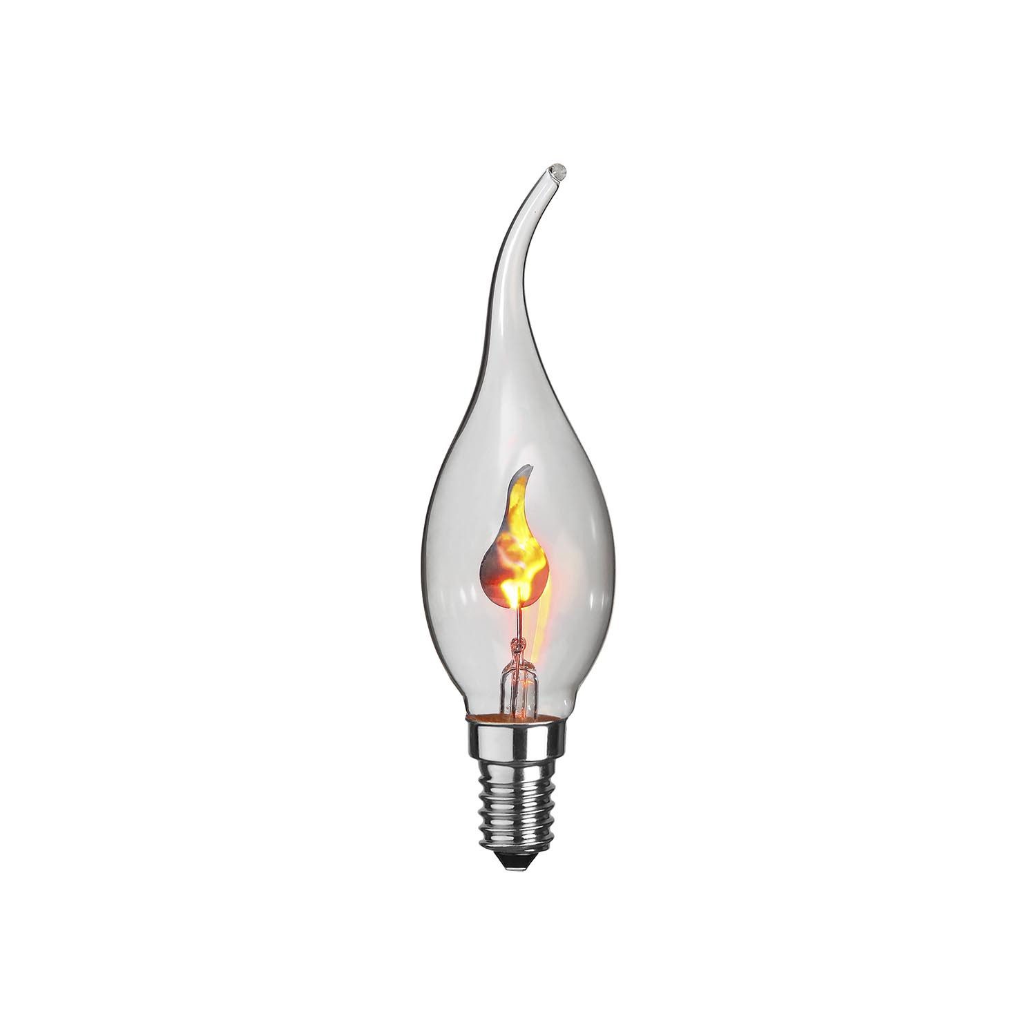 STAR TRADING LED Dekolicht Leuchtmittel, Dekoratives Leuchtmittel,Flickering Flame', flackernd, E14, 3W, klar