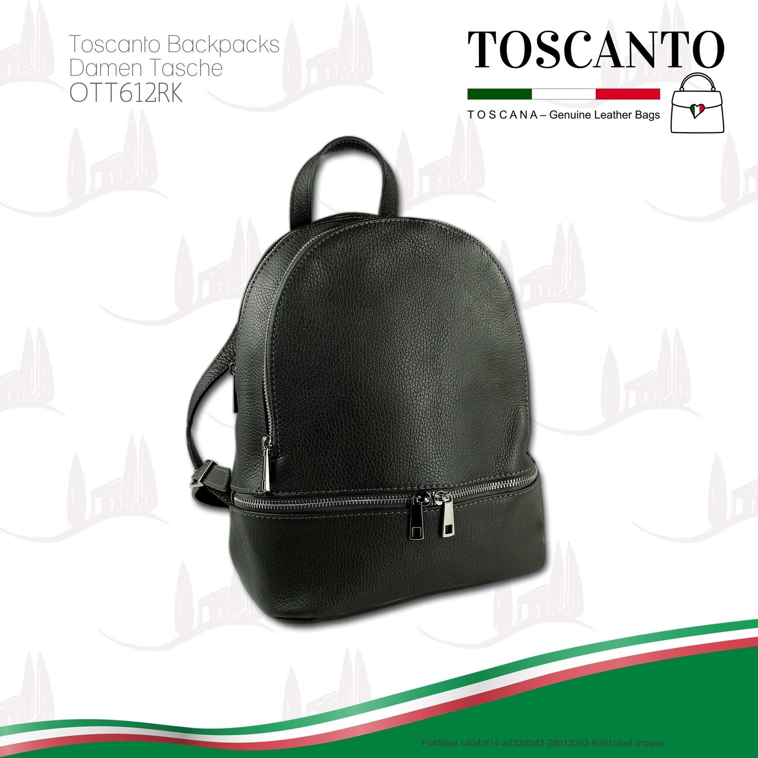 Toscanto Cityrucksack Toscanto Cityrucksack Freizeit (Cityrucksack), Damen Tasche Echtes Leder grau, Made-In Italy