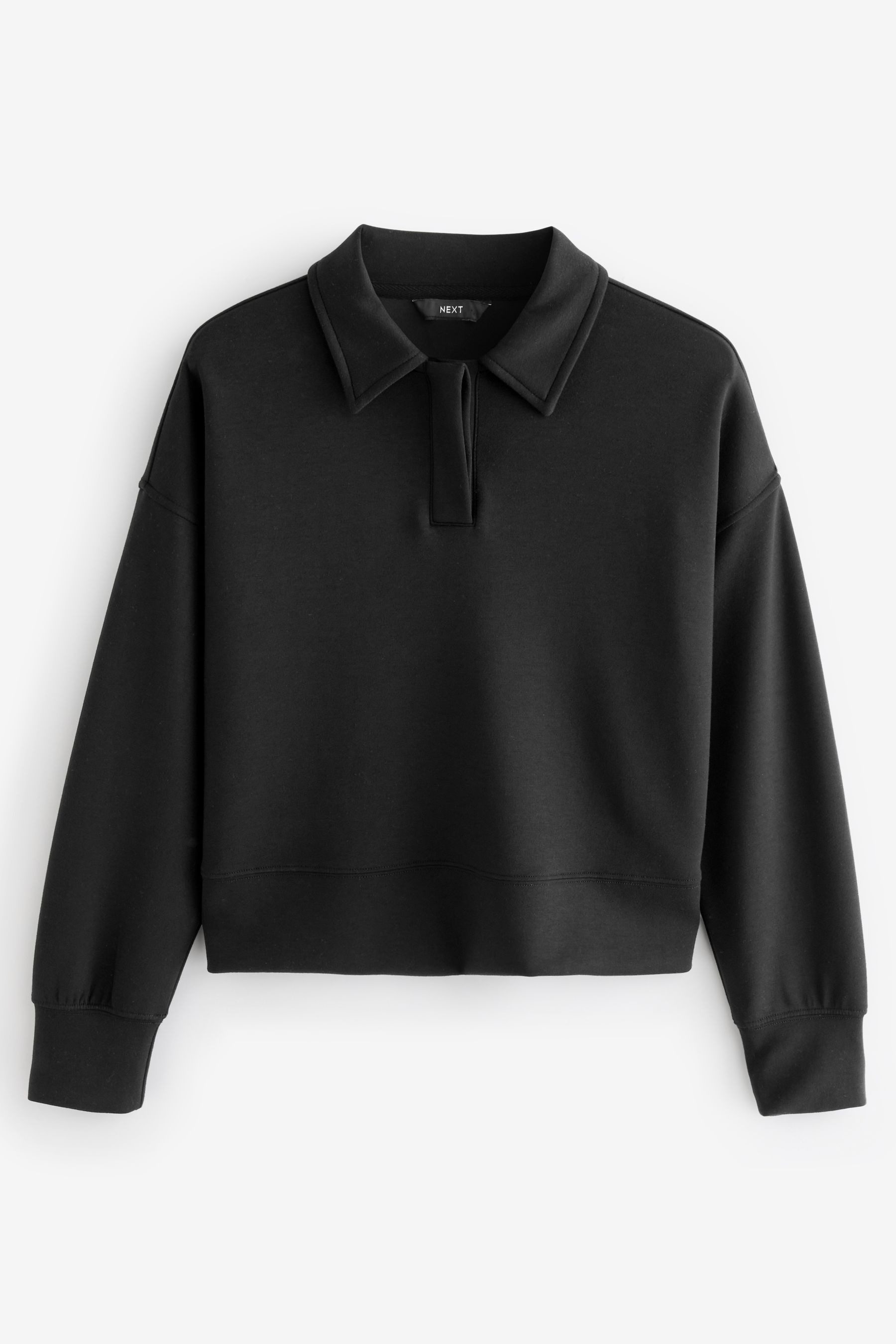 Next Langarm-Poloshirt Fließendes, elegantes Polo-Sweatshirt mit günstig online kaufen