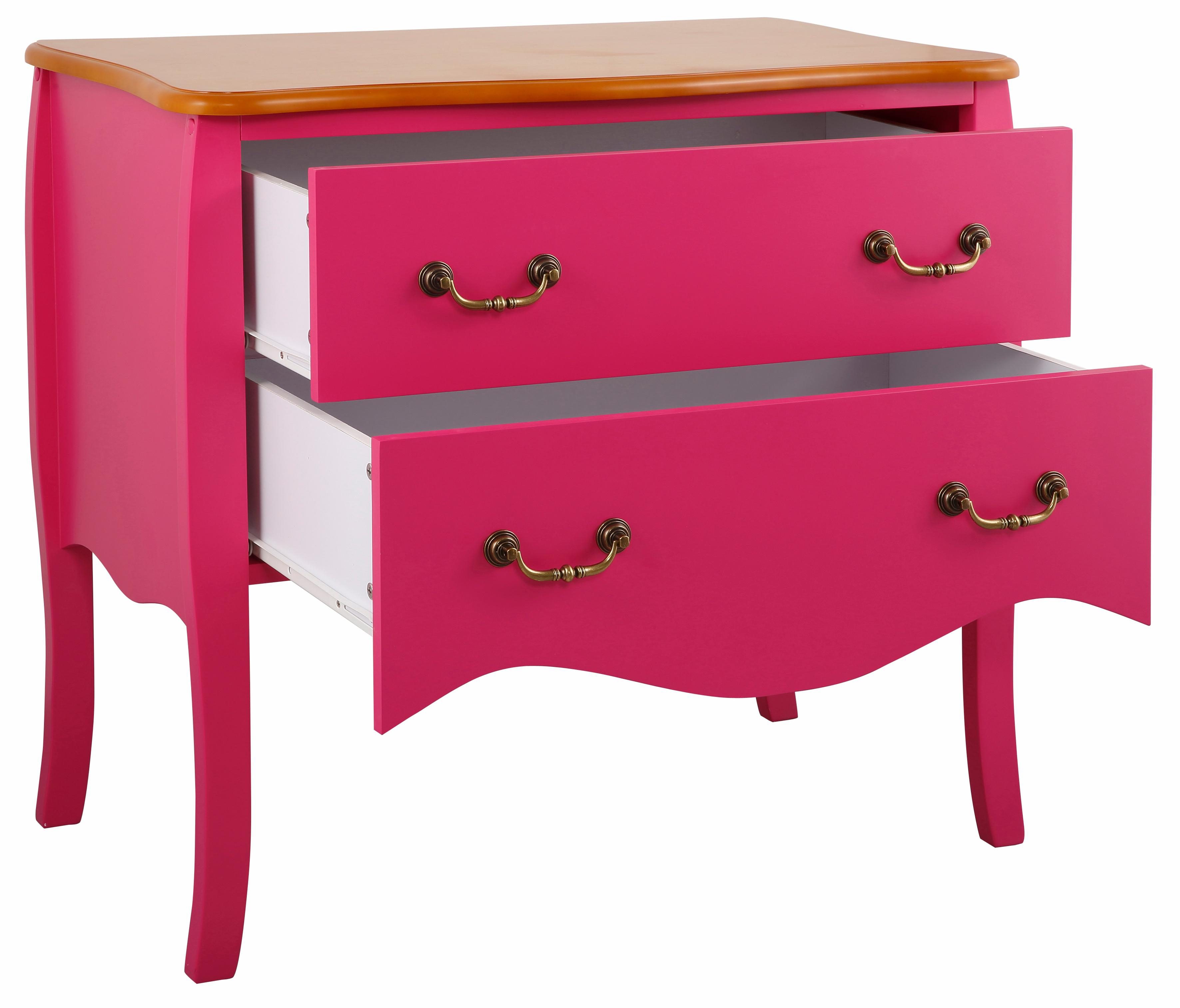 Kommode von OTTO in der Farbe Pink mit zwei Schubkästen 