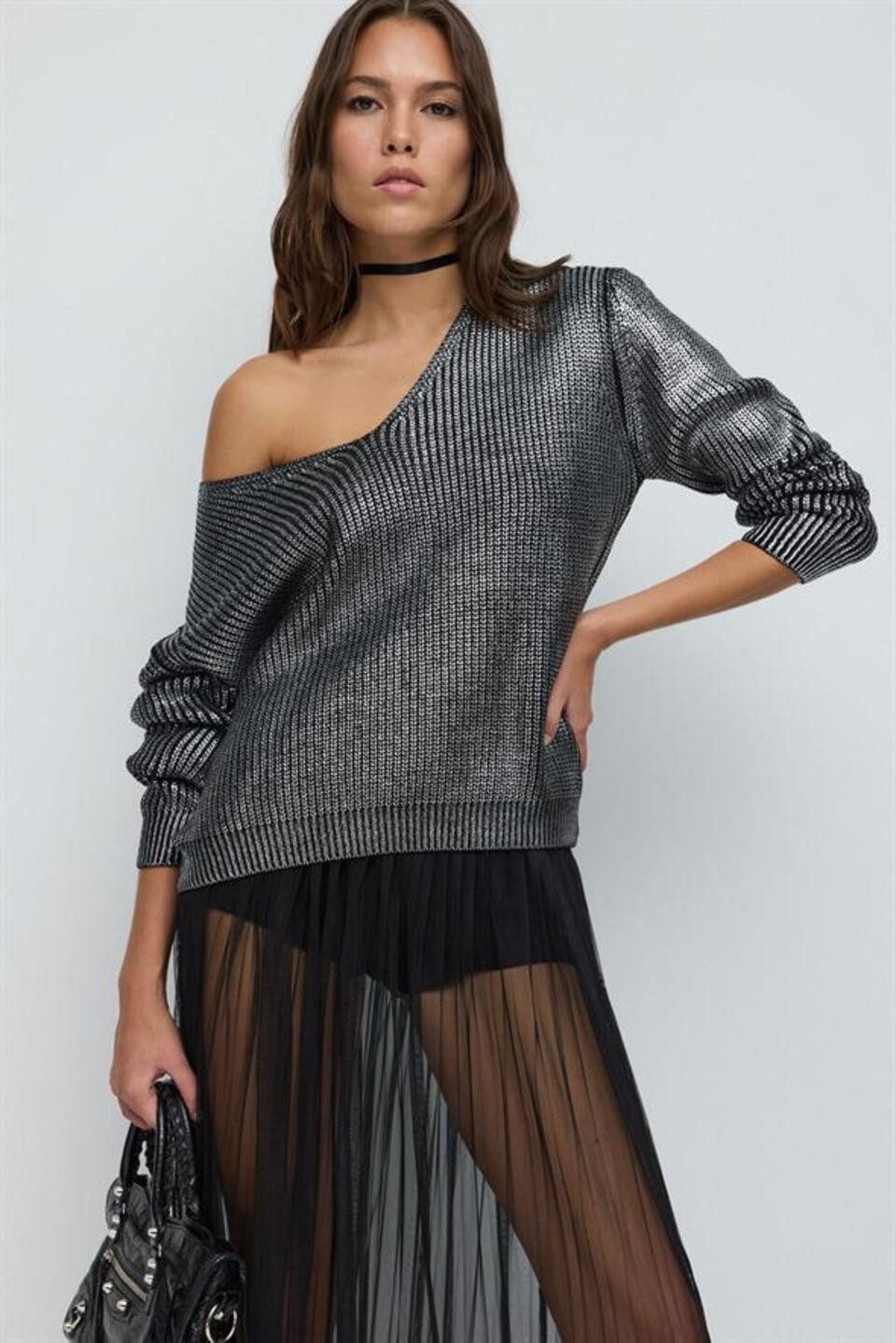 No Matter What Longpullunder Strickpullover mit V-Ausschnitt