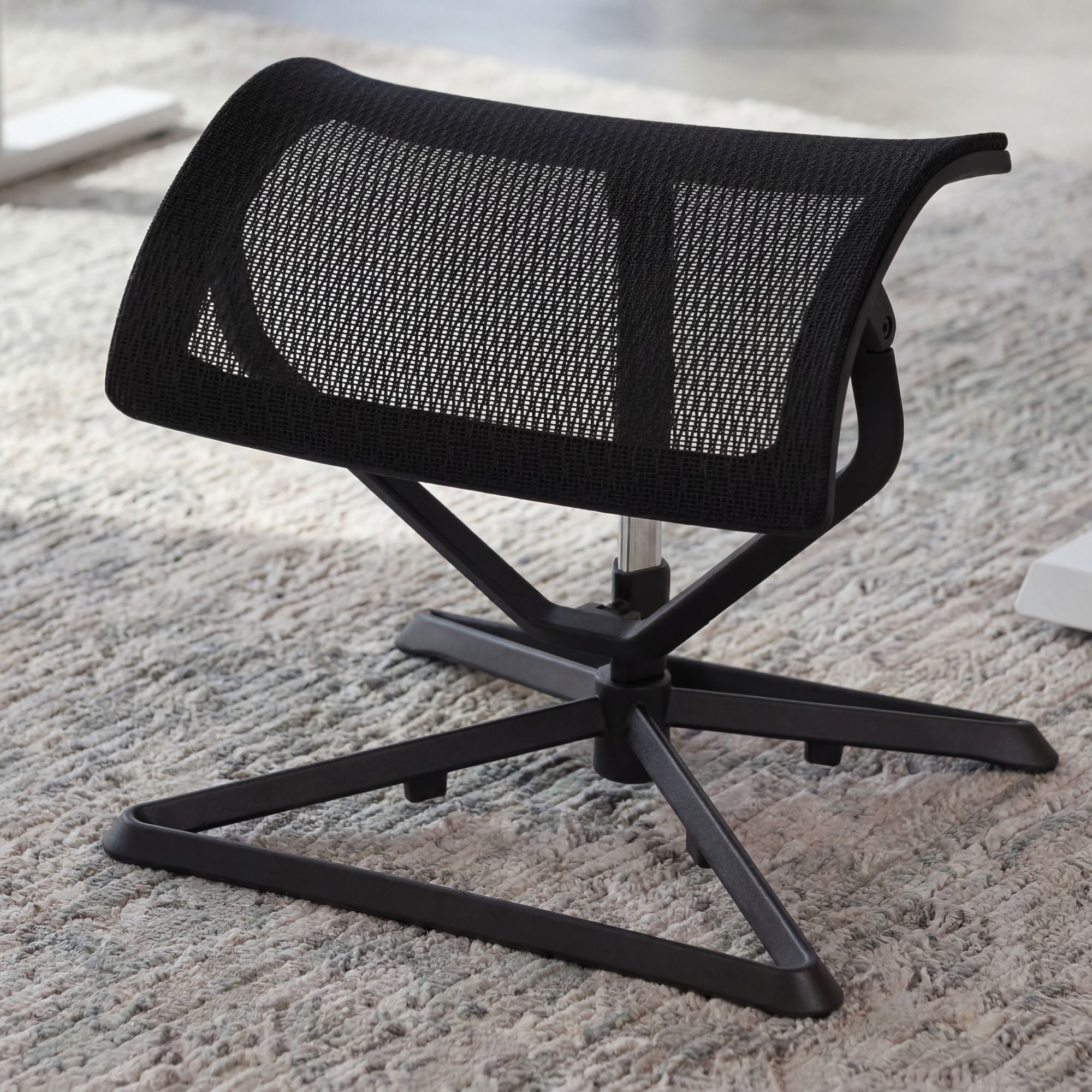 FINEBUY Fußhocker FB42645 Ottoman Beinauflage für Chefsessel Fußauflage Höhe & Neigung (Fußauflage LEGpro OTTOMANN Beinauflage Stoffbezug), Fußablage Büro Höhenverstellbar, Beinablage