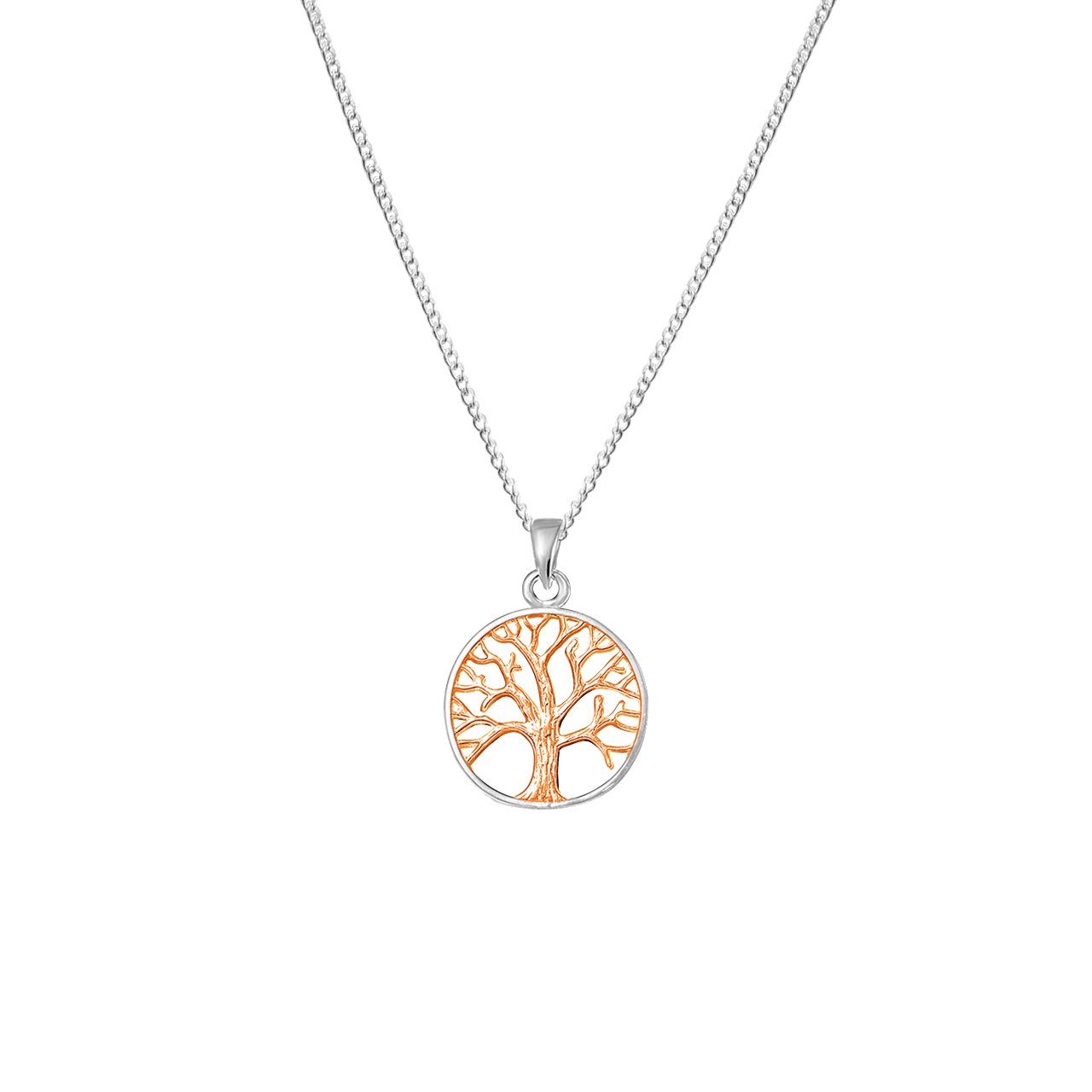 ALEXANDER YORK Kette mit Anhänger TREE OF LIFE in Roségold, 2-tlg., 925 Sterling Silber