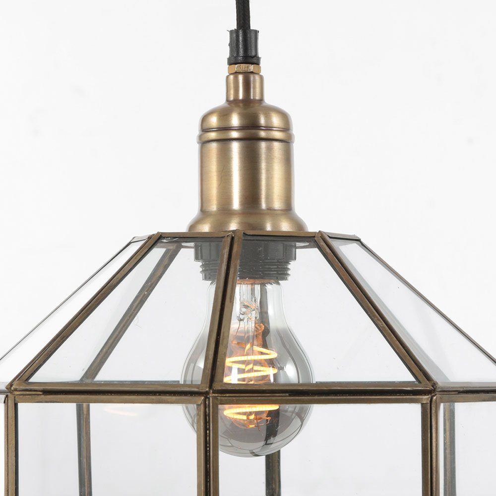 Pendelleuchte, nicht Leuchtmittel 145 Höhe Hängelampe Glas anpassbar bronze inklusive, cm Esszimmerleuchte Retro H etc-shop