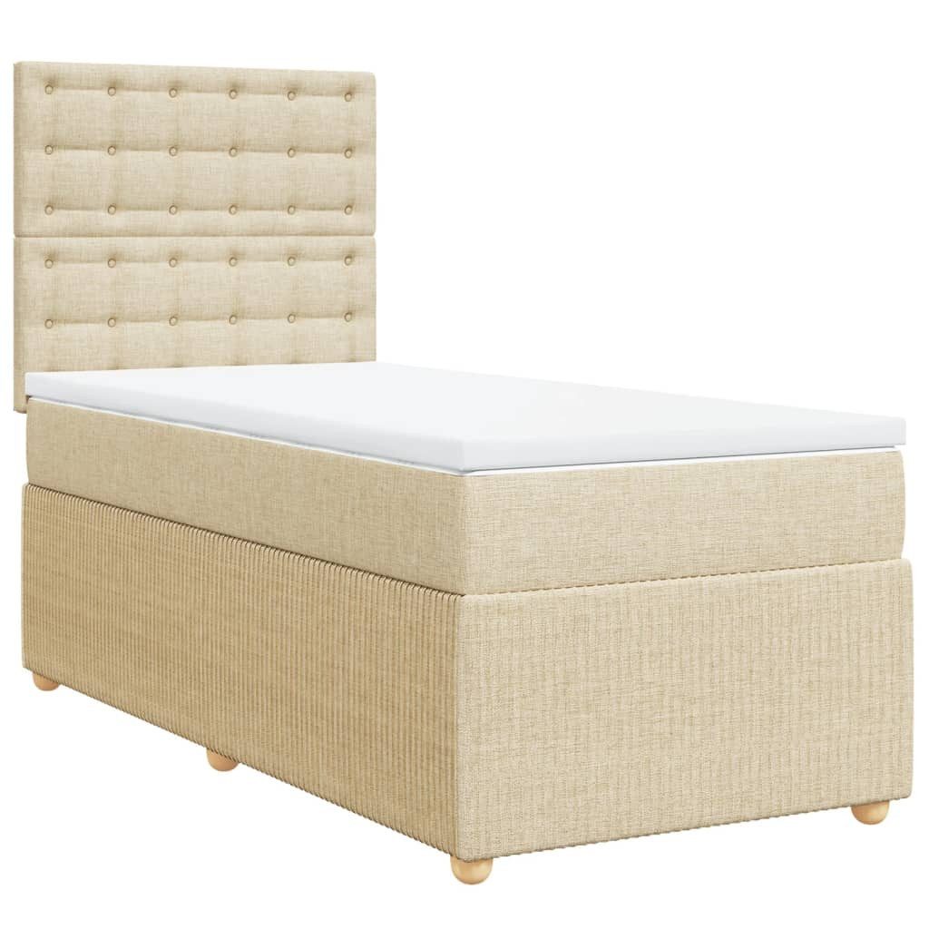 vidaXL Bett Boxspringbett mit Matratze Creme günstig online kaufen