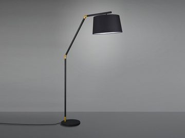TRIO Leuchten LED Stehlampe, LED wechselbar, Warmweiß, Bogenlampe mit große-r Ausladung Esstisch Ecke Schwarz Gold Höhe 175cm