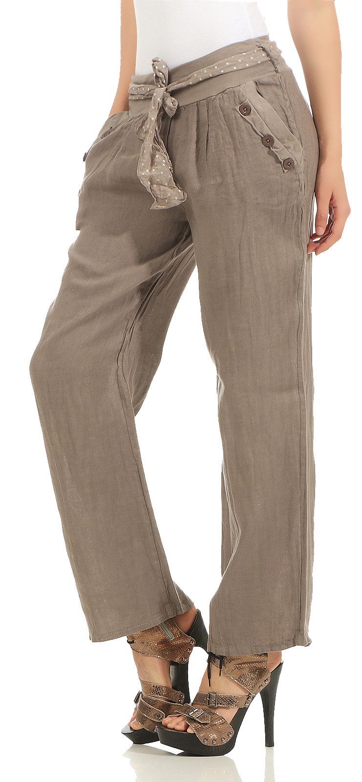Mississhop Leinenhose Damen 100 % Leinen günstig online kaufen