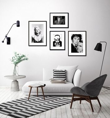 artissimo Bild mit Rahmen Bild gerahmt 51x71cm / schwarz-weiß Poster mit Rahmen / Marilyn Monroe, Film-Star: Marilyn Monroe