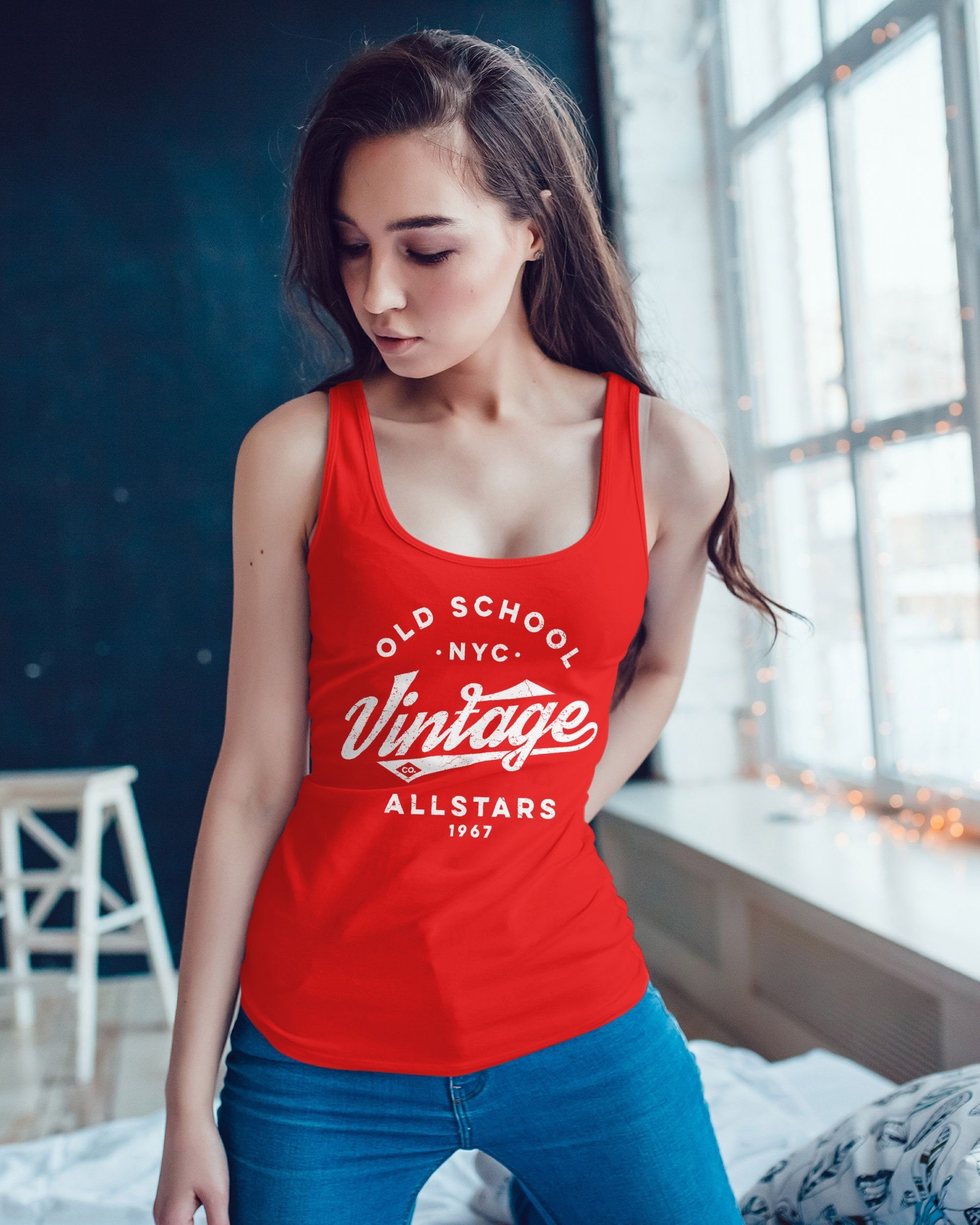Neverless Tanktop Damen Tank-Top College Style günstig online kaufen